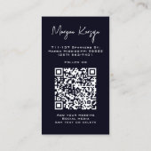 Moderne Klasse Typografie Aangepaste QR-code Vuurw Visitekaartje (Achterkant)