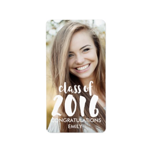 Moderne Klasse van 2016 Favor Label (Voorkant)