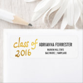 Moderne klasse van 2016 goudfolie typografie Afstu Etiket (Insitu)