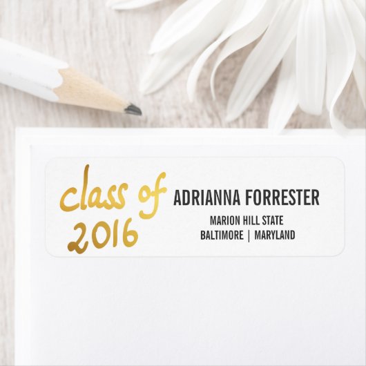 Moderne klasse van 2016 goudfolie typografie Afstu Etiket (Insitu)