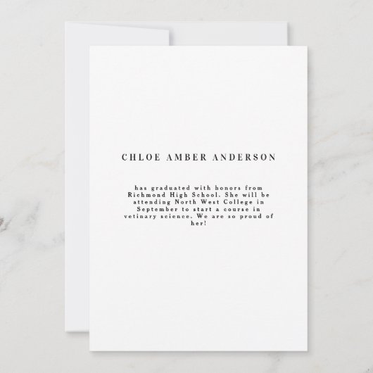 Moderne klasse van 2019 foto-afstuderen aankondigi (Achterkant)