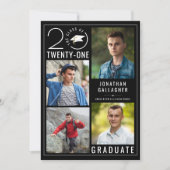 Moderne KLASSE van 2021 Foto Collage Black Afstude Aankondiging (Voorkant)