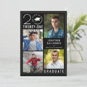 Moderne KLASSE van 2021 Foto Collage Black Afstude Aankondiging (Staand voorkant)