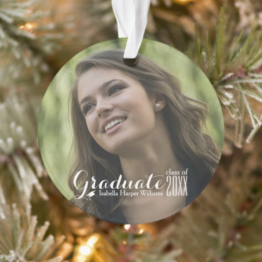 Moderne klasse van 2021 Graduation Cap Custom Ornament (Boom)