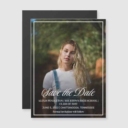 Moderne klasse van 2022 de Foto sparen Datum van h (Voorkant / Achterkant)