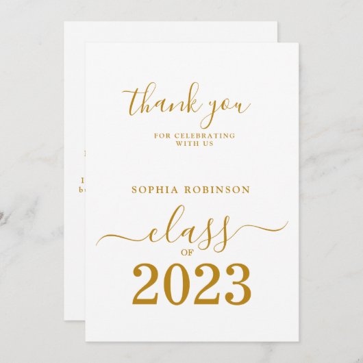 Moderne klasse van 2023 Afstuderen - Hartelijk dan Bedankkaart (Voorkant / Achterkant)