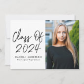 Moderne klasse van 2023 Black Script Graduation Pa Kaart (Voorkant)