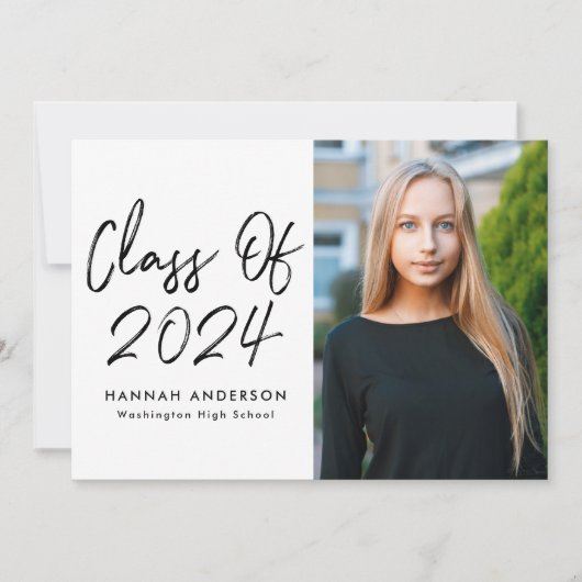 Moderne klasse van 2023 Black Script Graduation Pa Kaart (Voorkant)