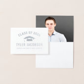 Moderne klasse van 2023 Custom Afstuderen Silver Folie Kaarten (Display)