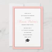 Moderne Klasse van 2023 manuscript goot roze foto Kaart (Achterkant)