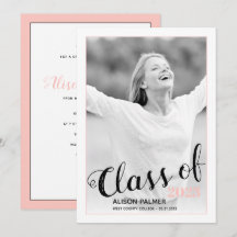 Moderne Klasse van 2023 manuscript goot roze foto