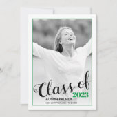 Moderne Klasse van 2023 manuscript groene grensfot Kaart (Voorkant)