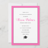 Moderne Klasse van 2023 manuscript hete roze foto Kaart (Achterkant)