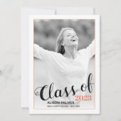 Moderne Klasse van 2023 manuscript koraalgrensfoto Kaart (Voorkant)