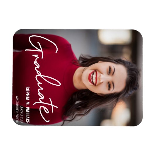 Moderne Klasse van 2024 Afstuderen Aankondiging Magneet (Horizontaal)