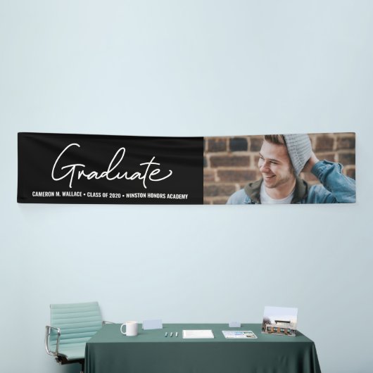 Moderne Klasse van 2024 Afstuderen Foto Afstuderen Spandoek (Beurs)