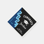 Moderne Klasse van 2024 Blauw Zwart Afstudeerfeest Servet (Hoek)