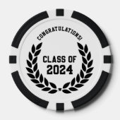 Moderne Klasse van 2024 College Graduation Party Poker Chips (Voorkant)