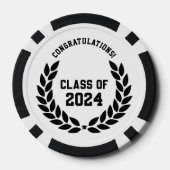 Moderne Klasse van 2024 College Graduation Party Poker Chips (Achterkant)