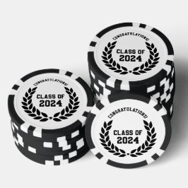 Moderne Klasse van 2024 College Graduation Party Poker Chips