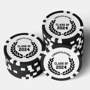 Moderne Klasse van 2024 College Graduation Party Poker Chips