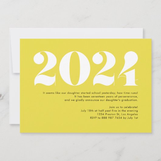 Moderne Klasse van 2024 Foto Afstuderen Kaart (Achterkant)