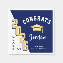 Moderne Klasse van 2024 Golden Blue Graduation Par Servet