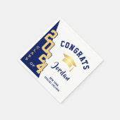 Moderne Klasse van 2024 Golden Blue Graduation Par Servet (Hoek)