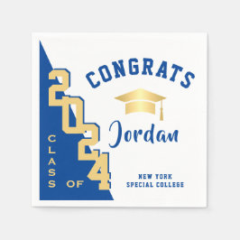 Moderne Klasse van 2024 Golden Blue Graduation Par Servet
