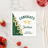 Moderne Klasse van 2024 Golden Green Graduation Pa Servet (Insitu)