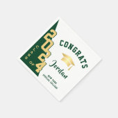 Moderne Klasse van 2024 Golden Green Graduation Pa Servet (Hoek)