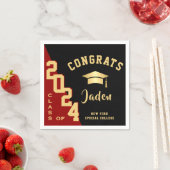 Moderne Klasse van 2024 Golden Red Graduation Part Servet (Insitu)