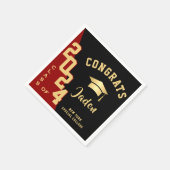 Moderne Klasse van 2024 Golden Red Graduation Part Servet (Hoek)