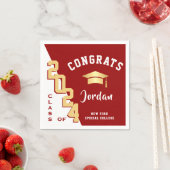 Moderne Klasse van 2024 Golden Red Graduation Part Servet (Insitu)