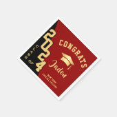 Moderne Klasse van 2024 Golden Red Graduation Part Servet (Hoek)