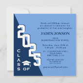 Moderne Klasse van 2024 Navy Blue Graduation Party Kaart (Voorkant)