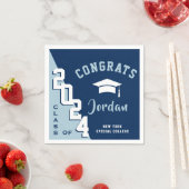 Moderne Klasse van 2024 Navy Blue Graduation Party Servet (Insitu)