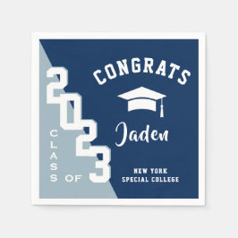 Moderne Klasse van 2024 Navy Blue Graduation Party Servet