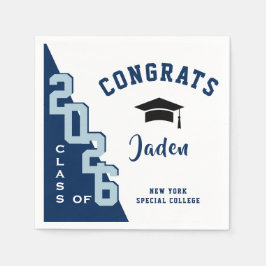 Moderne Klasse van 2024 Navy Grey Graduation Party Servet