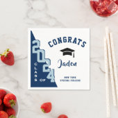 Moderne Klasse van 2024 Navy Grey Graduation Party Servet (Insitu)