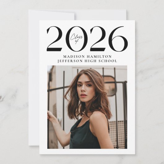 Moderne Klasse van 2025 2 Foto Afstuderen Aankondiging (Voorkant)