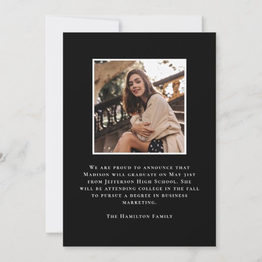 Moderne Klasse van 2025 2 Foto Afstuderen Aankondiging (Achterkant)