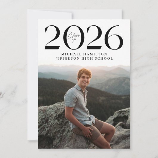 Moderne Klasse van 2025 2 Foto Afstuderen Aankondiging (Voorkant)