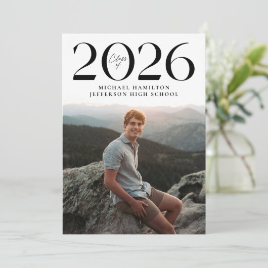 Moderne Klasse van 2025 2 Foto Afstuderen Aankondiging (Staand voorkant)