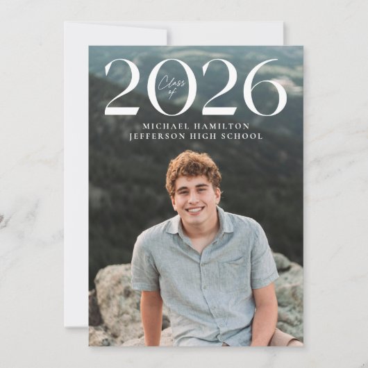 Moderne Klasse van 2025 2 Foto Afstuderen Aankondiging (Voorkant)