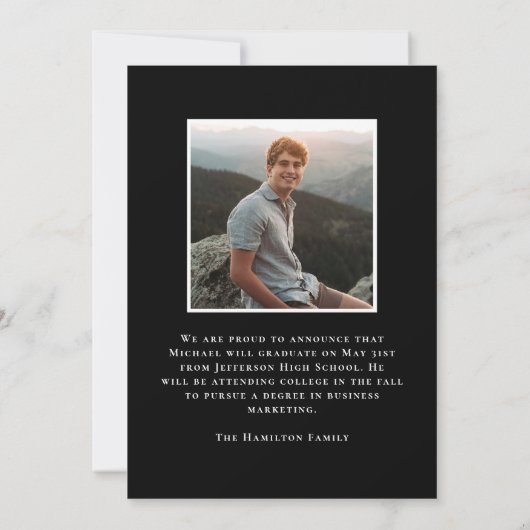 Moderne Klasse van 2025 2 Foto Afstuderen Aankondiging (Achterkant)