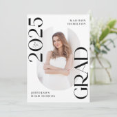 Moderne Klasse van 2025 Afstudeerder 2 Foto Afstud Aankondiging (Staand voorkant)