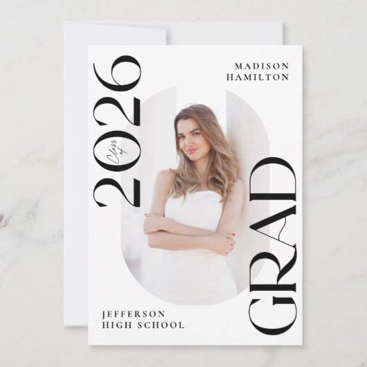 Moderne Klasse van 2025 Afstudeerder 2 Foto Afstud Aankondiging (Voorkant)