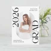 Moderne Klasse van 2025 Afstudeerder Foto Graduati Kaart (Staand voorkant)