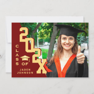Moderne Klasse van 2025 Afstudeerder FOTO Graduati Kaart